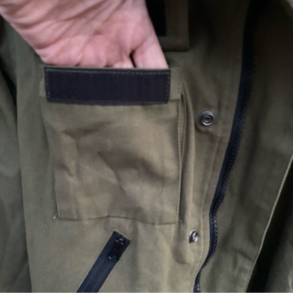 UNM Canvas Utility Jacket Size Large Full Zip+Snap Multi-Pocketed Tan - Picture 7 of 16